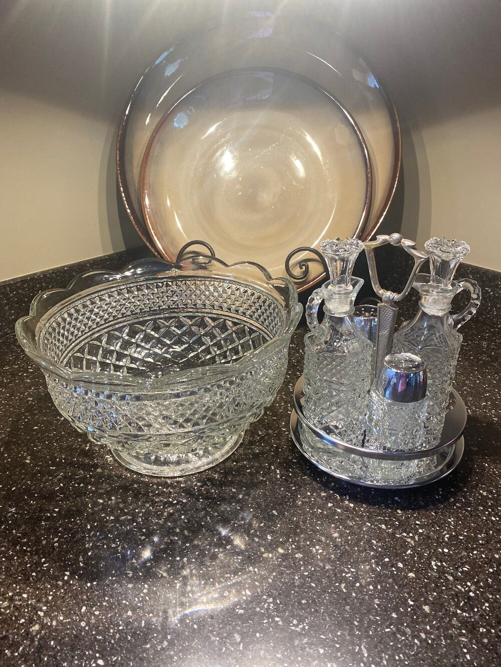 Vintage Crystal serving set